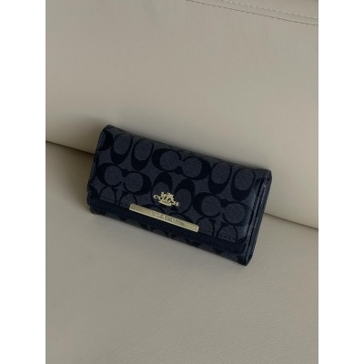Жіночий гаманець Coach чорний подвійний великий Коуч Жіночий гаманець Coach чорний подвійний великий Коуч