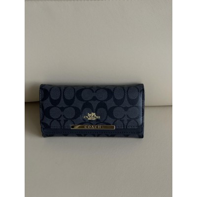 Жіночий гаманець Coach чорний подвійний великий Коуч