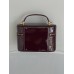 Жіноча сумка Yves Saint-Laurent Gaby Vanity Lacquered Leather Shoulder Bag YSL бочонок бордовий Ів Сен Лоран