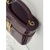 Жіноча сумка Yves Saint-Laurent Gaby Vanity Lacquered Leather Shoulder Bag YSL бочонок бордовий Ів Сен Лоран
