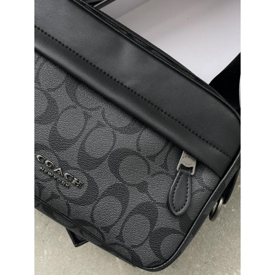 Чоловічі сумки COACH GRAHAM CROSSBODY через плече чорний Коуч