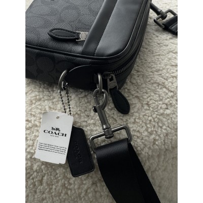 Чоловічі сумки COACH GRAHAM CROSSBODY через плече чорний Коуч