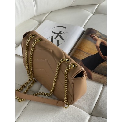 Жіноча сумка Yves Saint Laurent Loulou leather bag через бежевий плече Лоран Medium size
