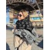 Палантин Chanel Жіночий Шарф двосторонній Шанель чорний
