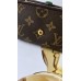 Жіночий гаманець Louis Vuitton коричневий + зелений конверт міні Луї Віттон