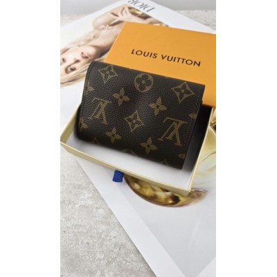 Жіночий гаманець Louis Vuitton коричневий + зелений конверт міні Луї Віттон