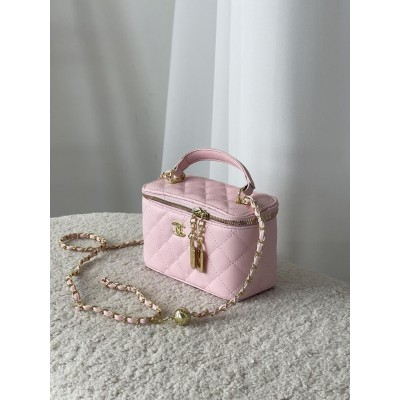 Сумка жіноча клатч Chanel Classic Lambskin рожевий Шанель барило