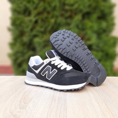 New Balance 574 Classic черные с белым, Размер 37