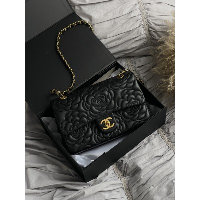 Сумка жіноча клатч через плече Chanel Classic Double Flap Bag Camellia PREMIUM Шанель чорний золото Сумка жіноча клатч через плече Chanel Classic Double Flap Bag Camellia PREMIUM Шанель чорний золото