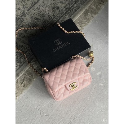 Сумка жіноча клатч через плече Chanel Classic Шанель рожевий золото міні Сумка жіноча клатч через плече Chanel Classic Шанель рожевий золото міні