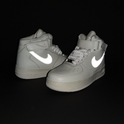 Nike Air Force 1 высокие Белые с серым, Размер 37
