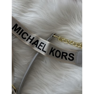 Сумка женская Michael Kors Jet Set Charm серый на широком ремне Майкл Корс