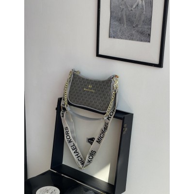 Сумка женская Michael Kors Jet Set Charm серый на широком ремне Майкл Корс