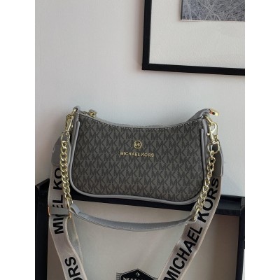 Сумка женская Michael Kors Jet Set Charm серый на широком ремне Майкл Корс Сумка женская Michael Kors Jet Set Charm серый на широком ремне Майкл Корс