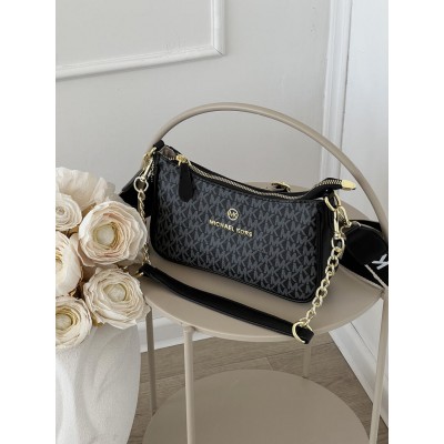 Сумка женская Michael Kors Jet Set Charm черный на широком ремне Майкл Корс