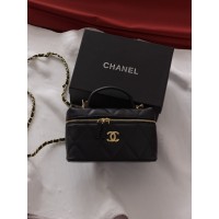 Сумка женская клатч Chanel Vanity with Chain классическая черная Шанель