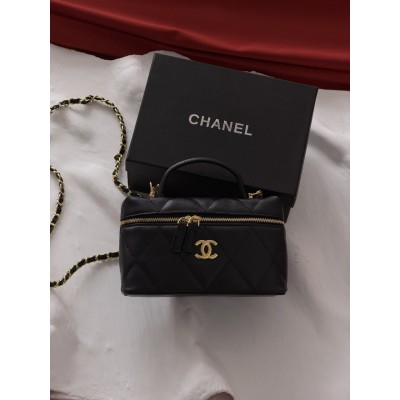 Сумка жіноча клатч Chanel Vanity with Chain класична чорна Шанель Сумка жіноча клатч Chanel Vanity with Chain класична чорна Шанель