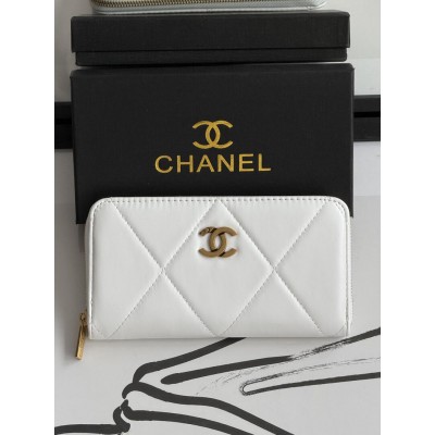 Гаманець жіночий Chanel білий гладкий з коробкою Шанель Гаманець жіночий Chanel білий гладкий з коробкою Шанель