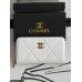 Гаманець жіночий Chanel білий гладкий з коробкою Шанель