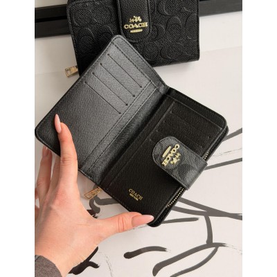 Гаманець жіночий Coach чорний книжка LUX Коуч