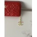 Гаманець жіночий Chanel Camellia червоний з коробкою Шанель
