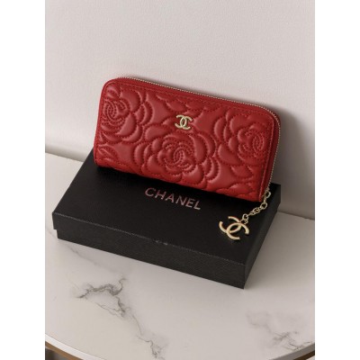 Гаманець жіночий Chanel Camellia червоний з коробкою Шанель Гаманець жіночий Chanel Camellia червоний з коробкою Шанель