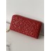 Гаманець жіночий Chanel Camellia червоний з коробкою Шанель