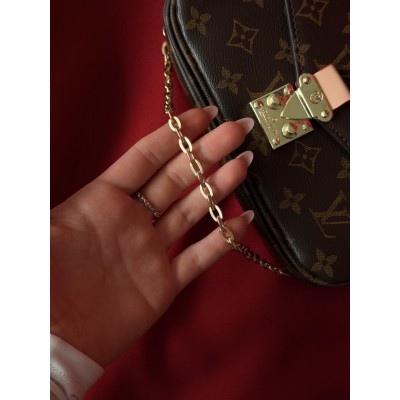 Жіноча сумка Луї Вітон коричневий міні на плечі Louis Vuitton Pochette Metis East West Monogram