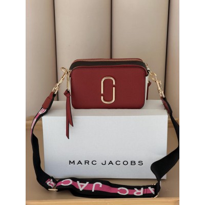 Сумка жіноча Marc Jacobs The Snapshot червоний на широкому ремені крос боді Марк Джейкобс