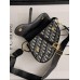 Жіноча сумка сідло Dior Saddle Bag чорно сірий маленька сумочка Діор