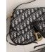 Жіноча сумка сідло Dior Saddle Bag чорно сірий маленька сумочка Діор