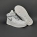 Nike Air Force 1 высокие Белые с серым, Размер 37