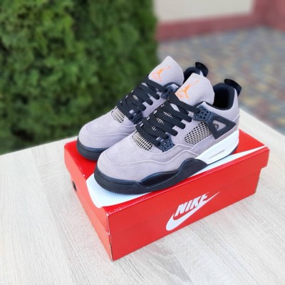 Nike Air Jordan 4 сиреневые на черной, Размер 36