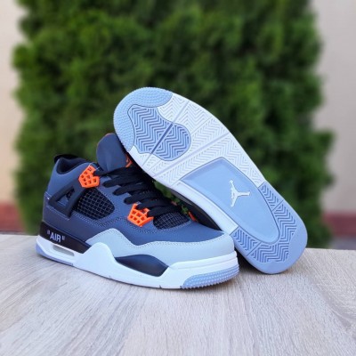 Nike Air Jordan 4 Серые с оранжевым, Размер 36