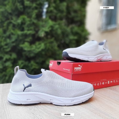 PUMA тапкие мокасины слипоны светло серые, Размер 44