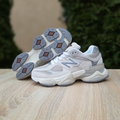 New Balance 9060 світло сірі (червоний задник), Розмір 38