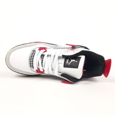 Nike AIR Jordan 4 Retro білі з чорним та червоним, Розмір 36