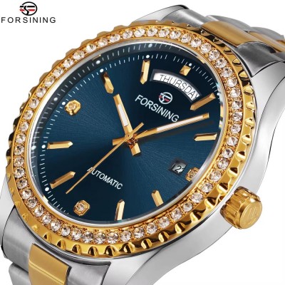 Forsining 6919 Silver-Gold-Blue Steel