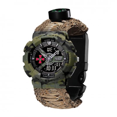 Patriot 005CMGRSU ВСУ Зеленый камуфляж Паракордовый ремешок Desert Camo + Коробка