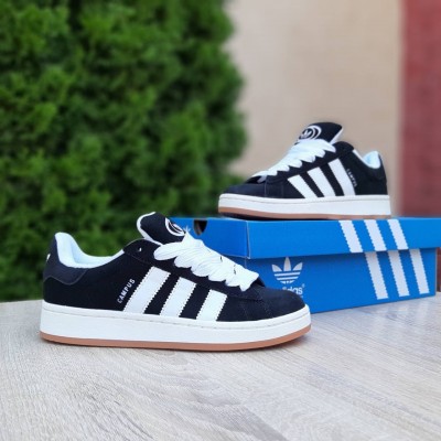 Adidas CAMPUS черные с белым, Размер 44