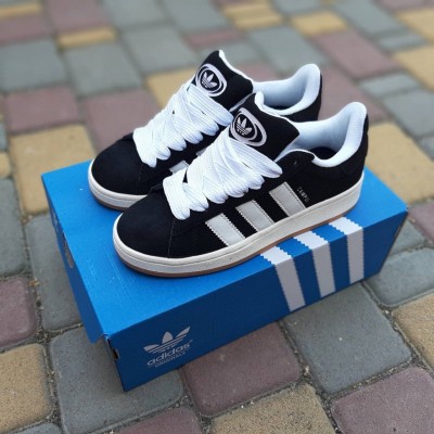 Adidas CAMPUS черные с белым, Размер 44