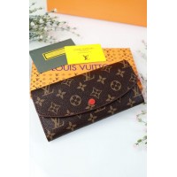 Жіночий гаманець Louis Vuitton коричневий + червоний великий овальний Луї Віттон