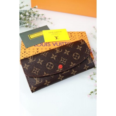Жіночий гаманець Louis Vuitton коричневий + червоний великий овальний Луї Віттон Жіночий гаманець Louis Vuitton коричневий + червоний великий овальний Луї Віттон