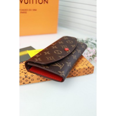 Жіночий гаманець Louis Vuitton коричневий + червоний великий овальний Луї Віттон