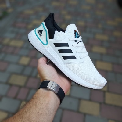 Adidas UltraBOOST 2020 белые с черным и зеленым, Размер 46
