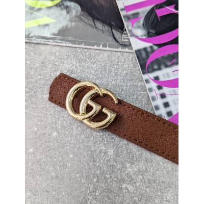 Жіночий ремінь пояс Gucci Гуччі теракот + золото широкий