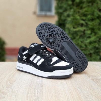 Adidas Forum 84 Low Black Suede White чорні з білим, Розмір 38