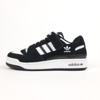 Adidas Forum 84 Low Black Suede White черные с белым, Размер 38