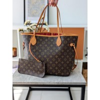 Сумка жіноча Louis Vuitton Neverfull коричневий класичний шопер Луї Віттон
