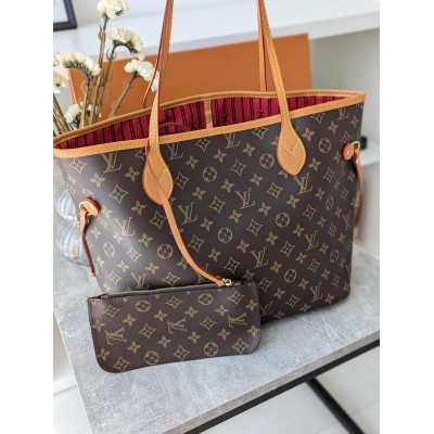 Сумка жіноча Louis Vuitton Neverfull коричневий класичний шопер Луї Віттон